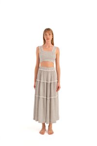 Striped Linen Skirt Set (3332) 92% TENCEL™ TENCEL™ Lyocell, 8% Linen