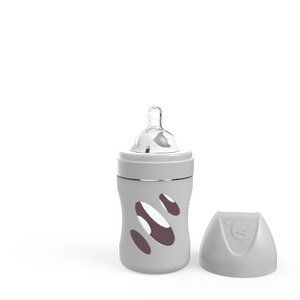 Anti-Kolik-Glasflasche, 180 ml, pastellgrau