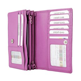 Cartera Mujer Piel Vaqueta - RFID Antideslizante - Cartera Mujer Ideal