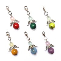 Guardian angel "Mina" keychain, 6-series set, silver-colored