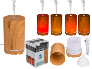 Mini humidifier/oil diffuser, Wooden Tower Optic