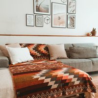 Ecuadorian alpaca blanket | native blanket | Antisana Orange