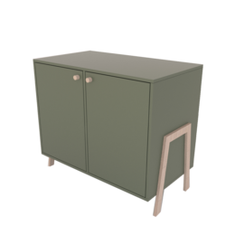 Komoda Polly Basic z drzwiami - Zielona