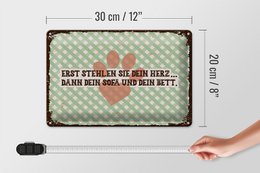 Blechschild Tiere 20x30 cm erst stehlen sie dein Herz dann Sofa und Bett Schild