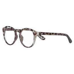 Tortoiseshell round eyeglasses with +1.00, +1.50, +2.00, +2.50, and +3.00 diopter lens options.