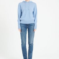 MIA 16 Cashmere hoodie with sky blue chiseled finishes
