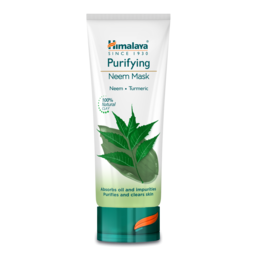  "Himalaya Purifying Neem Mask, white tube with green cap, neem leaves, natural skincare, 75ml face mask"