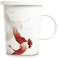 Edo Teamug set, Crane White, porc.filter, giftbox
