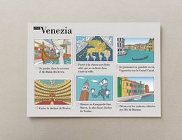 Pack de 4 postales ilustradas Venecia