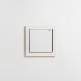 White square wall-mounted shelving unit with minimalist design.