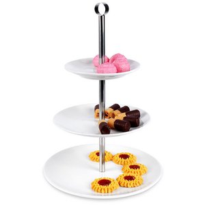Tier Cake Stand Porcelain White 3-Story 25.5 cm