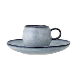 Sandrine Espressotasse mit Untertasse, Blau, Steingut