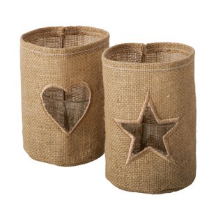 Windlicht Finia Klarglas Jute ØH15cm