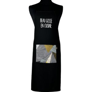 Schürze, „Hübscher Junge in der Küche“, schwarz