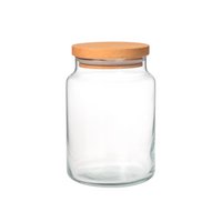 Joy Kitchen glass storage jar with wooden lid 635 cc
