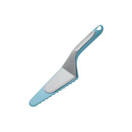 Cake server with a sleek, modern design in gray and blue colors. Ideal for slicing and serving cakes, pies, and other desserts.