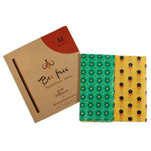 Farbenfrohe Bienenwachstücher Doppel-M-Set "Gloria" (26x26cm) - handgemacht in Deutschland