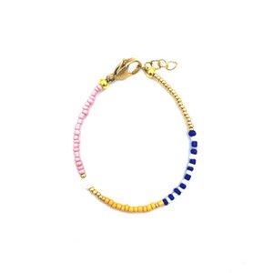 Yellow blue bracelet pearl
