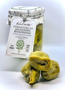 ORGANIC ARTICHOKE HEARTS. CONFIT IN OIL.