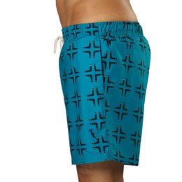 Green Swimming Trunks with Boomerang Print