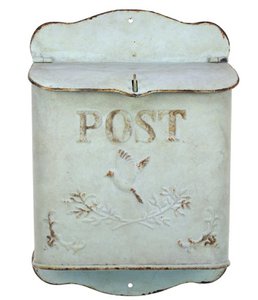 Letterbox hanging metal antique green