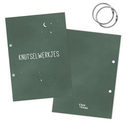A set of green storage boxes with a starry night design, suitable for organizing craft supplies.