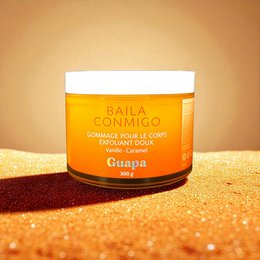  Gentle exfoliating body scrub with caramel vanilla scent. Contains natural ingredients for a nourishing and rejuvenating experience.