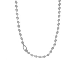 Silver-toned necklace with circular pendant featuring the letter 'Q'