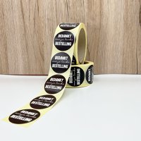 Aufkleber 'Danke für Ihre nette Bestellung' Schwarz auf Rolle 500 Stück