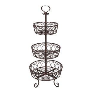 Fruit / flowers cake stand antique brown 80cm