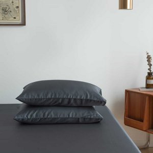 Donkerblauw bamboe Kussenslopen Premium - 400TC Tanboocel – Set van 2 - Space Blue