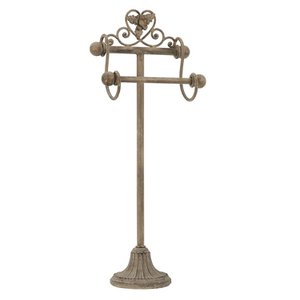 WC Rol Houder 23x15x59 cm Beige Bruin IJzer Toiletrolhouder