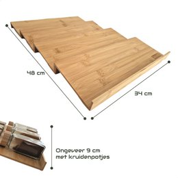 Bambus krydderihylde - 4 dele liggende