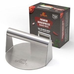 Premium burgerpers van hoogwaardig roestvrij staal voor gebroken burgers inclusief 30 stuks burgerpapier
