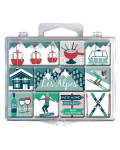 Box mit Mini-Magneten - Die Alpen