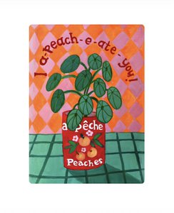 Grappige Duurzame Planten Eco Kaart | "I a-peach-e-ate-you" | Kleurige  Wenskaarten met Plantje