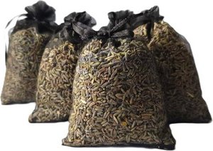 Lavendel -Duftbeutel mit Bio -Lavendel - 5 x 12 Gramm wunderbar duftende Taschen - Schwarz