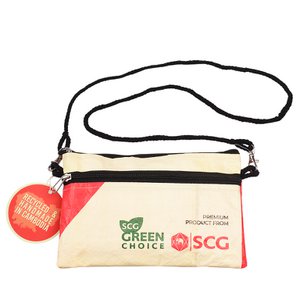 Recycled cement bag travel pouch