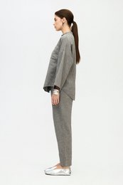 IKIKIZ Grey Cotton Crew Neck Shirt