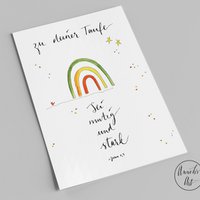 Postcard | Baptism | Card with rainbow and saying