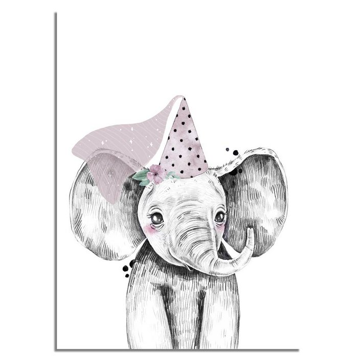 Olifant Kinderkamerposter Hoedje