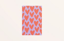 A set of 5 greeting cards featuring a vibrant heart pattern in shades of pink and red. The cards are suitable for various occasions and can be used to express love, appreciation, or well-wishes.