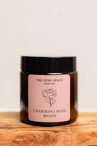 CHARMING ROSE Mood Kerze - Braunglas Mini