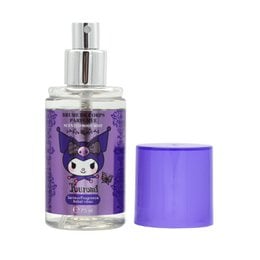 Kuromi Brume parfumée 'Senteur Fruitée' - 75ml, a fruity scented mist diffuser with a purple and black Kuromi character design.