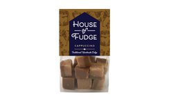  "House of Fudge cappuccino flavored fudge candy, brown square pieces, coffee flavor"