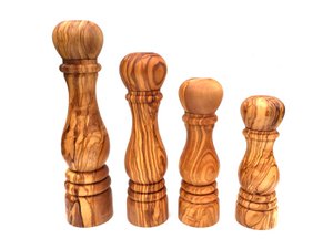 Zout- en pepermolenmolen handgemaakt uit olijfhout