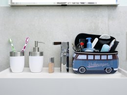 Volkswagen VW T1 Bus 3D Neopren Universal Taske - Lille - /Petrol & Brun