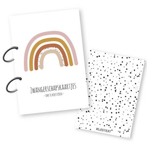 Bewaarbundel voor zwangerschapskaarten | roze regenboog