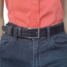 3 cm breiter Ledergürtel mit Krokoprägung in 6 Farben - Damengürtel oder Herrengürtel
