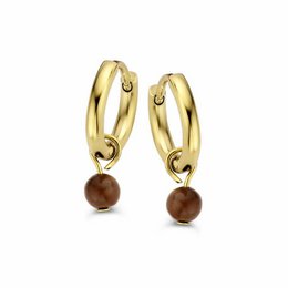 CO88 ear huggies 11mm med sort agat perle 4mm ipg